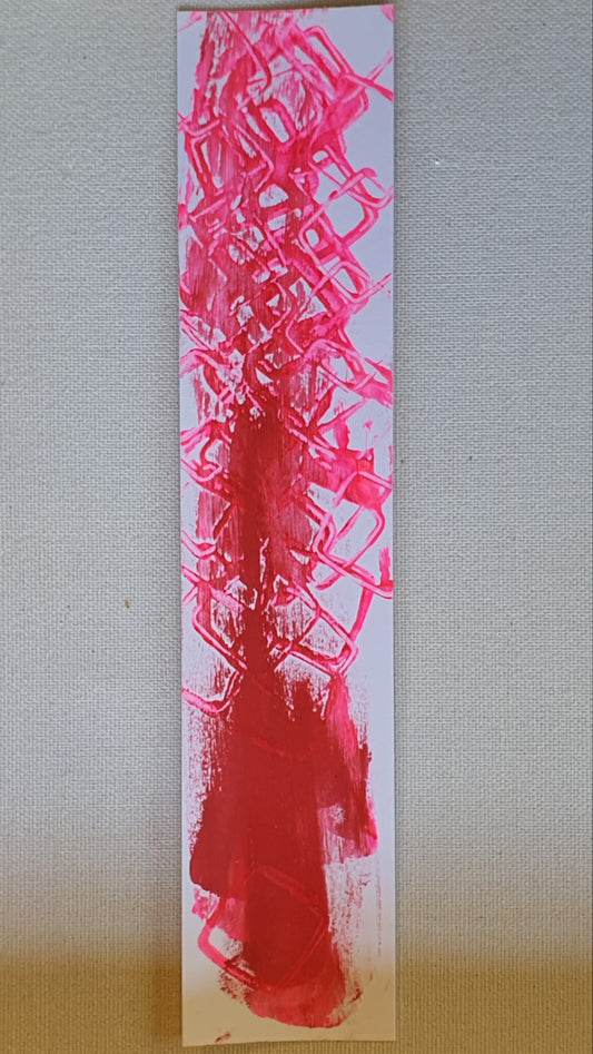 Hand painted bookmark with squares print.